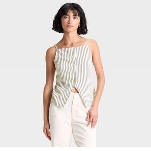 Women's Linen Blend Button Front Vest